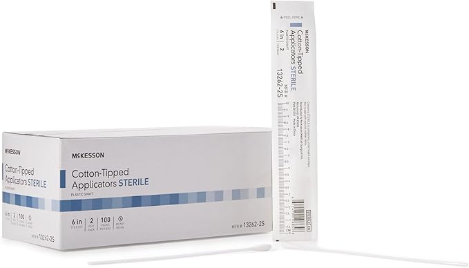 McKesson Cotton Tipped Applicator, 6 in Long Sterile Medical Swabs, by McKesson