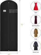 Syeeiex 72'' Long Dress Bags for Gowns, Garment Bags for Hanging Clothes - Image 2