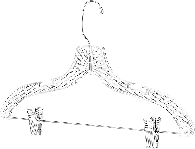Clothes Hangers with Clips Plastic Set of 12 Pack Heavy Duty Hangers Dresses by Deilsy