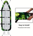 Nuxovilar Dark Background with Green Monstera Leaves Ironing Board Cover - Image 5