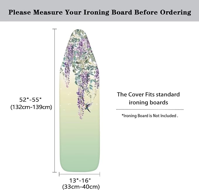 Hummingbird Lavender Ironing Board Cover Heat Reflective Anti-dust, Soft Fabric - Image 5