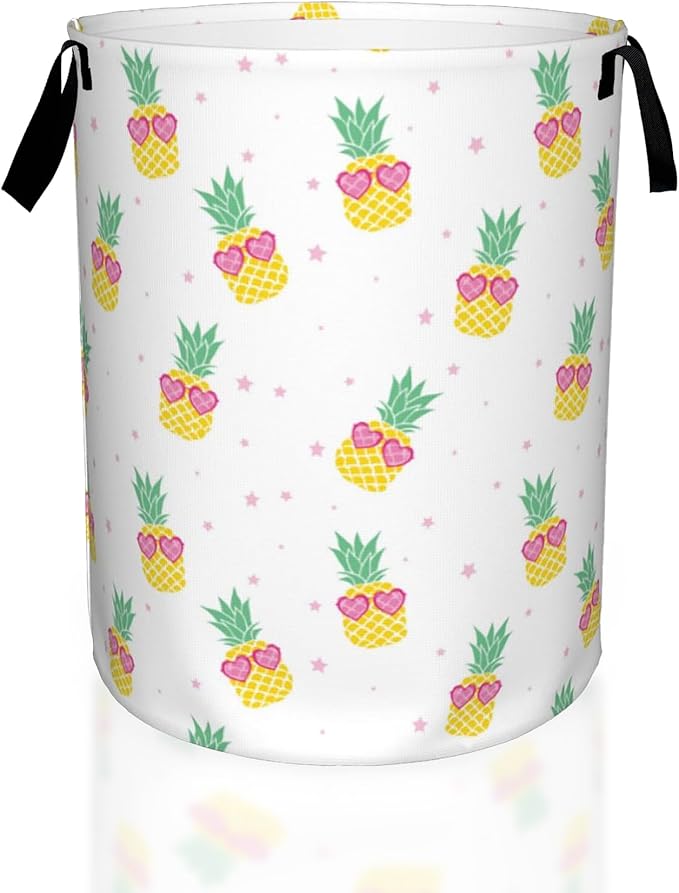 Cute Pineapples Laundry Basket, Waterproof Pineapple Laundry Hamper, by UIUPRO