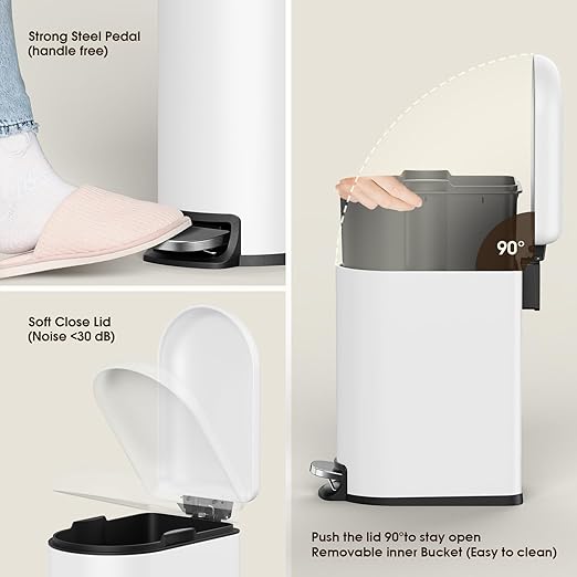 CEROELDA Small Bathroom Trash Can - Image 4
