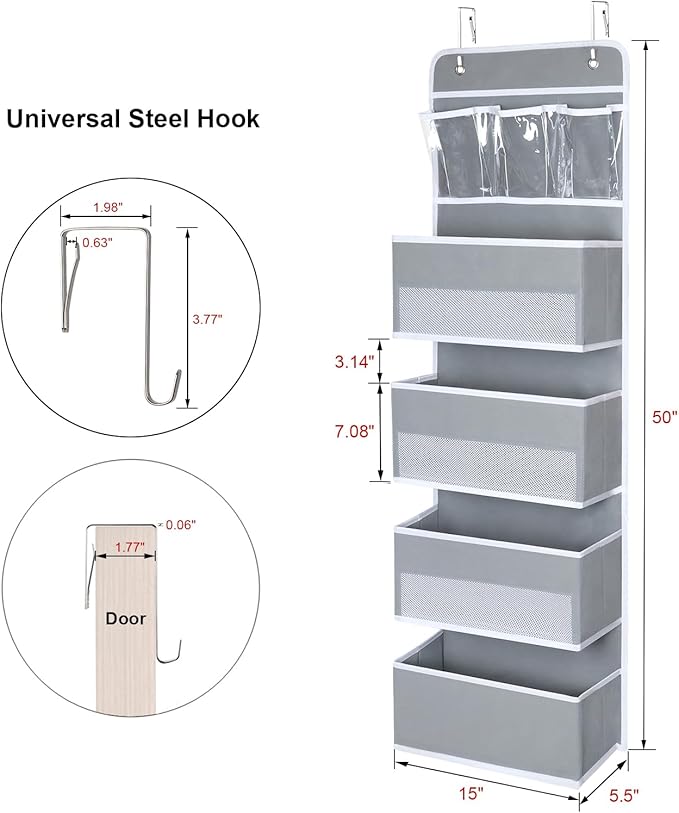 Univivi Door Hanging Organizer Nursery Closet Cabinet Baby Storage - Image 6