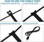 60 PCS 6 Inches Reusable Cable Ties, Adjustable Cord Straps, Cable Organizer - Image 4