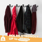 15 Pack Coat Hooks Wall Hooks for Hanging, Heavy Duty Double Prong Metal Hook - Image 3
