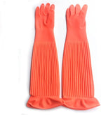 Household Arms Length Rubber Latex Cleaning Long Glove Reusable Kitchen Natural - Image 2