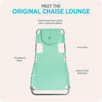 Ostrich 4-Position Outdoor Chaise Lounge w/Face Cushion & Arm Holes, Teal - Lightweight Folding Lounger w/Adjustable Reclining Backrest, Portable w/Carry Strap, 250 lb Weight Capacity - Image 6