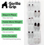 GORILLA GRIP Over the Door Shoe Organizer, 24 Large Breathable Mesh Pockets - Image 2