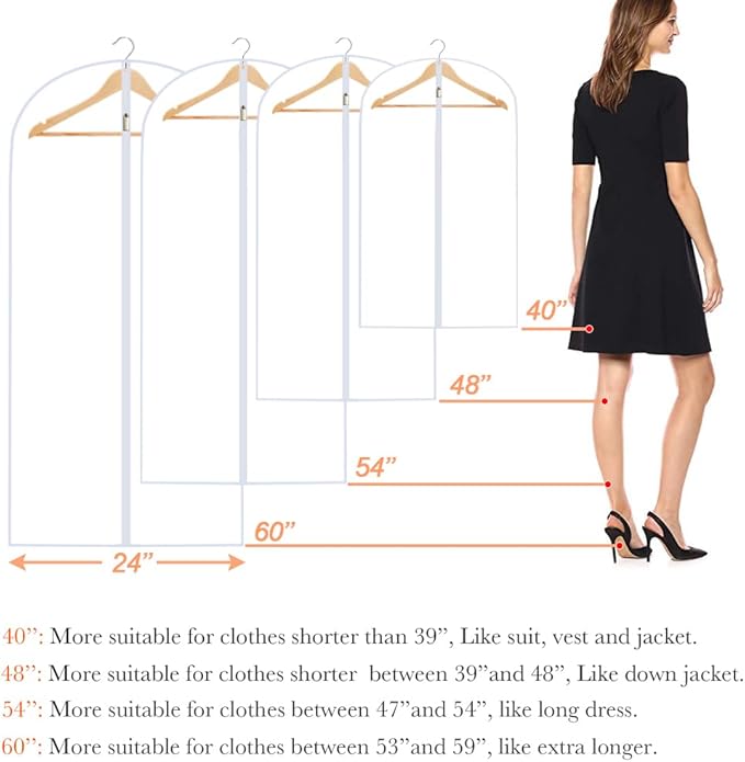 Garment Bags for Closet Storage Wedding Dress Garment Bag Clothes Bags for - Image 2