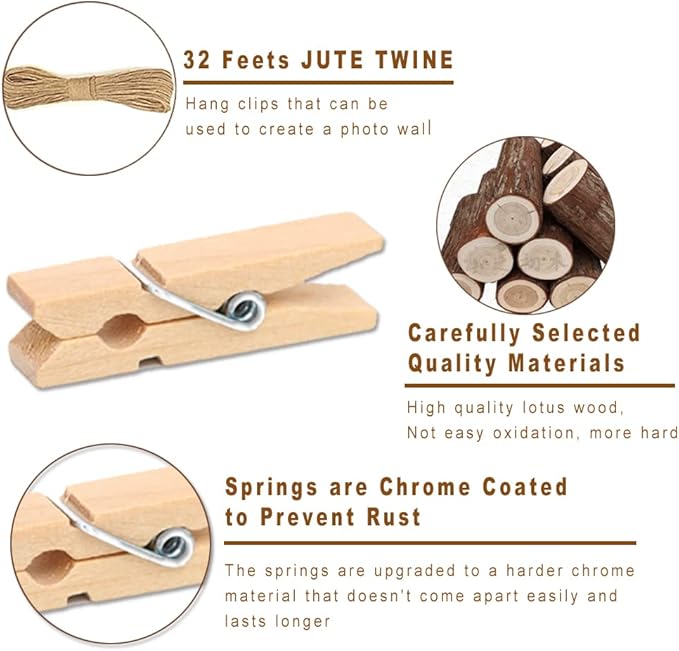 1.35 Inch Mini ClothesPins for Photo【100 Pcs】 - Image 2