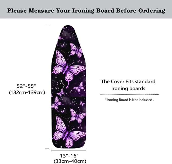 Purple Butterfly Ironing Board Cover Pretective Covers 15 x 54 Heavy Duty Iron - Image 6