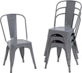 FDW Dining Chairs Set of 4 - Indoor/Outdoor, Metal, 18 Inch Seat Height, 330LBS Weight Capacity, Stackable, Restaurant & Bar Chairs by FDW