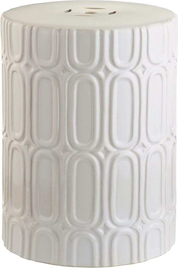 Safavieh Melody Glazed Ceramic Decorative Garden Stool, Cream - Image 3