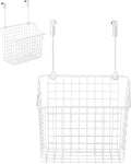 Spectrum Large Over Cabinet Door Organizer White Wire Storage Basket by Spectrum