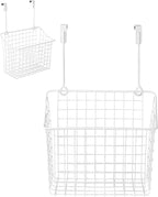 Spectrum Large Over Cabinet Door Organizer White Wire Storage Basket by Spectrum