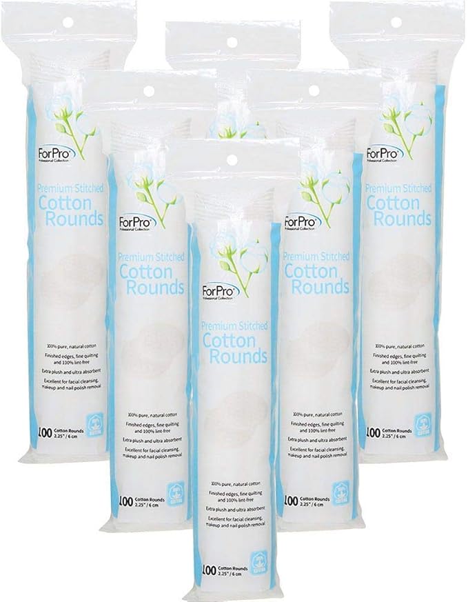 ForPro Premium Stitched Cotton Rounds, 100% Pure Cotton Pads by ForProProfessionalCollection