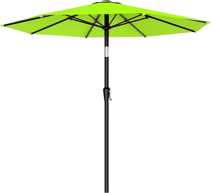 AreShark 9 FT Patio Umbrella for Outdoor, Outdoor Umbrella with Push Button Tilt and Crank, Outdoor Patio Umbrellas with 8 Sturdy Ribs for Market, Garden, Deck, Backyard, Pool (Apple Green) by Unknown