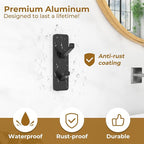 Black 6 Pack Aluminum Coat Hooks, Heavy Duty Self Adhesive Hooks - Image 4