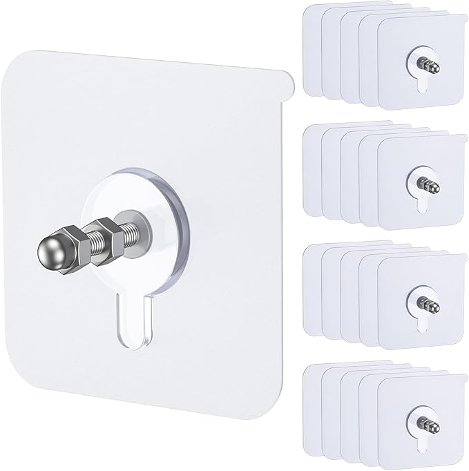 Uniclife 20 Pcs Self Adhesive Picture Hooks, 26.5 lbs Load No Drill Screw by UnicLife
