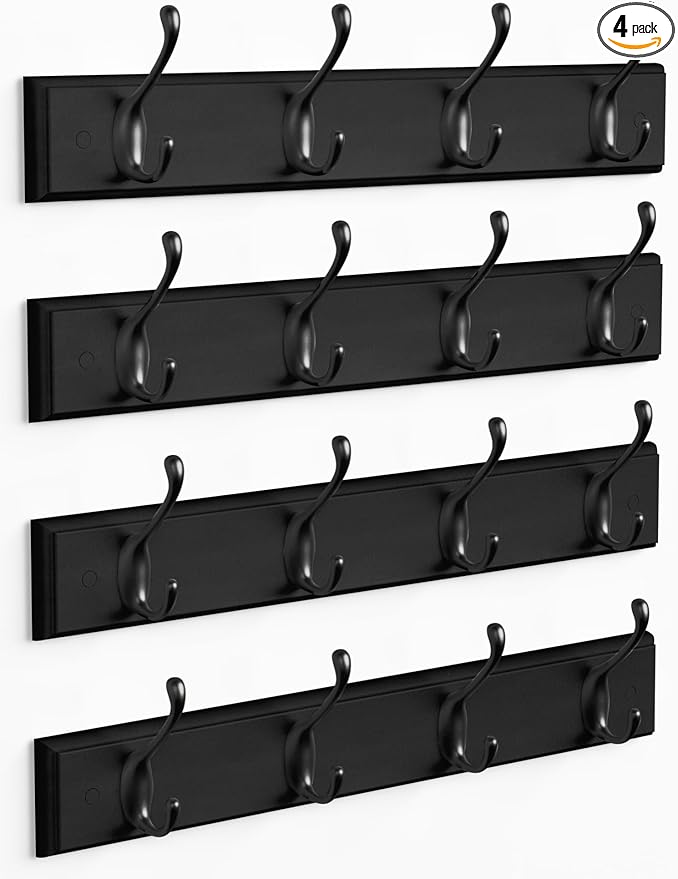 Forbena Black Coat Rack Wall Mount, Coat Hooks Wall Mounted by Forbena