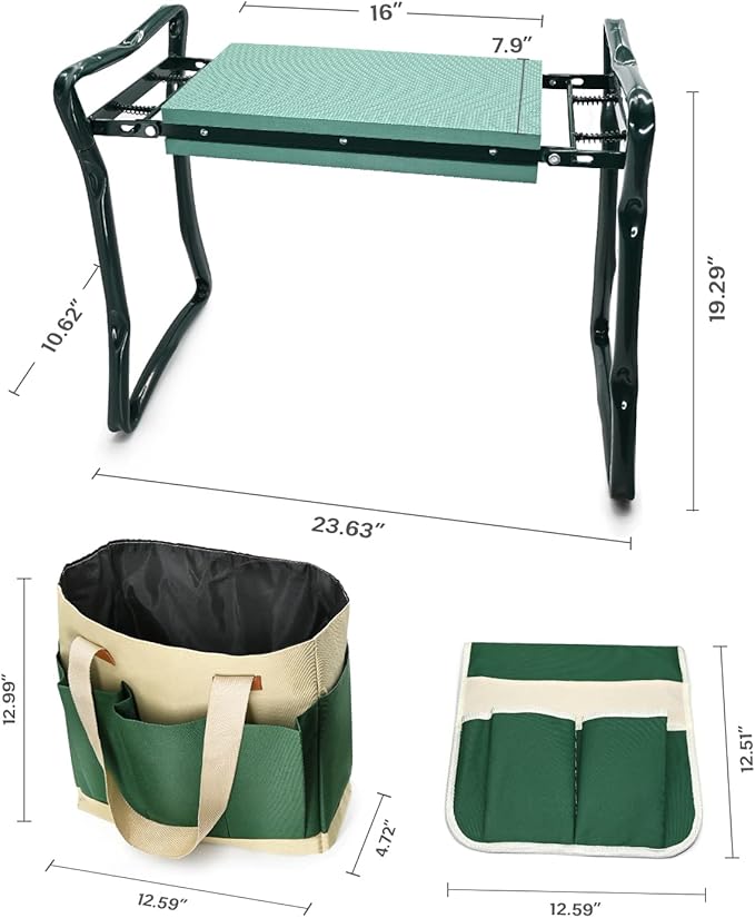 Garden Kneeler and Seat Heavy Duty, Upgraded Widened and Thickened Gardening Stools for Seniors, Foldable Gardening Bench Ergonomic Design, Effective Relief of Knee and Back Pain, Gift for Gardeners - Image 3
