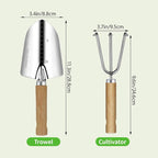 Garden Tool Set, 2 Pieces Stainless Steel Heavy Duty Garden Tools, Gardening Kit with Wooden Handle Garden Hand Tools, Durable Garden Tools for Gardening, Gardening Gifts for Women Men - Image 4