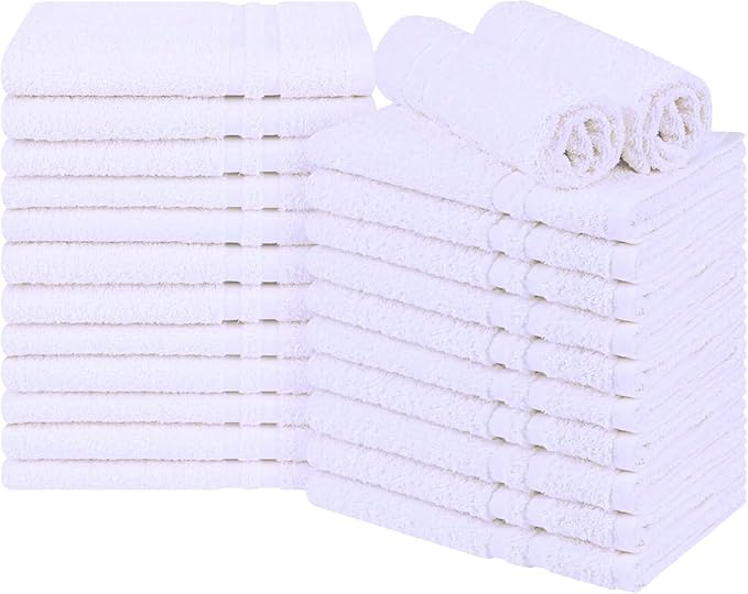 24 Pack Premium Hand Towels – 100% Cotton, Soft & Highly Absorbent – 16x27 by ARCHOME