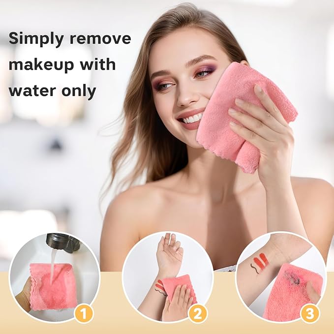 Microfiber Face Cloth Reusable Makeup Remover Facial Cleansing Towel Ultra Soft - Image 4
