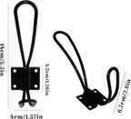 YMAISS 5 Packs of Rustic Heavy Duty Double Coat Hooks, Vintage Wall Mounted - Image 3