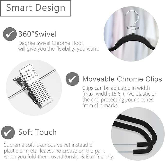 MIZGI Premium Velvet Pants Hangers - Image 3