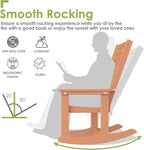 GREENVINES Outdoor Rocking Chairs | Set of 2 | Porch Rocker | HDPE Plastic | Teak | Oversized Rockers | High Back | Big & Tall | Ladder Back | for Patio Outside Backyard Balcony Garden - Image 4