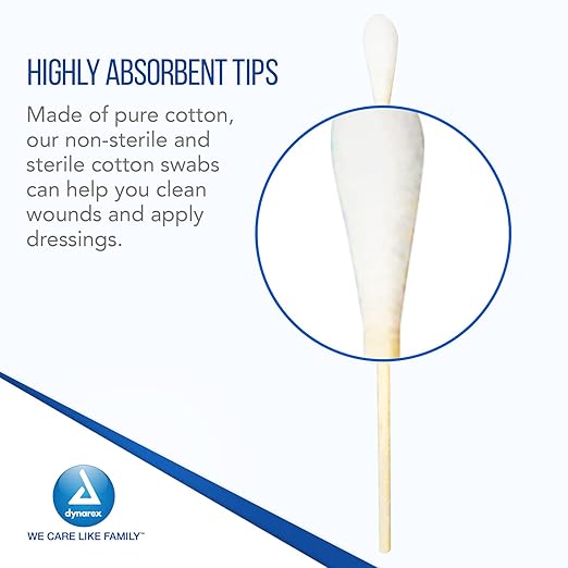 Dynarex 6-Inch Sterile Cotton Tipped Applicators - Image 3