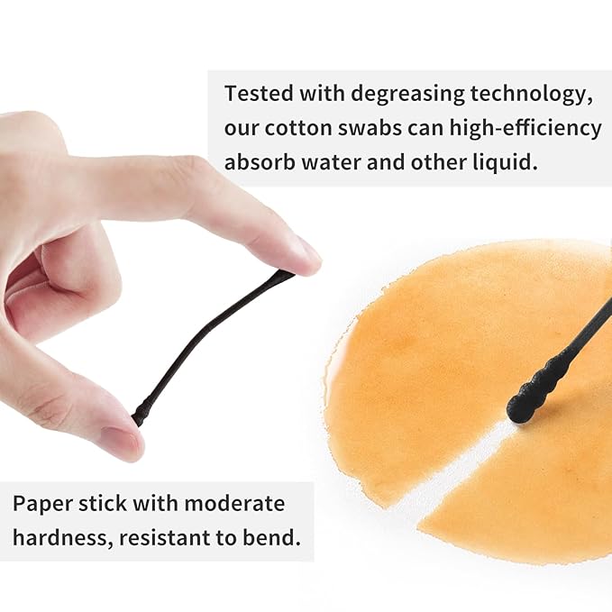 T&K 160 Count Black Disposable Cotton Swabs - Image 3