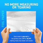 500 Count Pre-Cut Aluminum Foil Sheets, 9” Heavy Duty Pop Up Foil Sheets - Image 4
