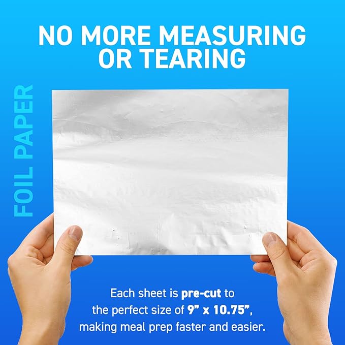 500 Count Pre-Cut Aluminum Foil Sheets, 9” Heavy Duty Pop Up Foil Sheets - Image 4