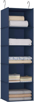 Hanging Closet Organizer and Storage 5-Shelf, Easy Mount Foldable Hanging by DonYeco
