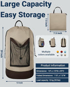 Laundry Bag with Shoulder Straps and Mesh Pocket Laundry Backpack Large - Image 2