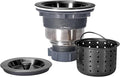 Kitchen Sink Drain 3-1/2 Inch Black Sink Drain Assembly Kit, Removable Deep by KONE