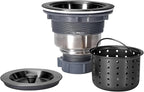 Kitchen Sink Drain 3-1/2 Inch Black Sink Drain Assembly Kit, Removable Deep by KONE