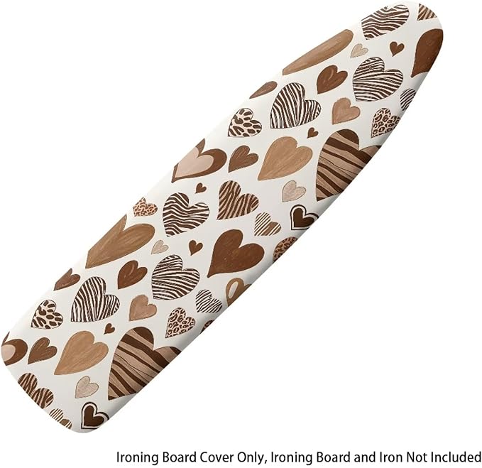 Leopard Hearts Ironing Board Cover Resist Scorching Cover Heavy Duty Padded - Image 6