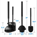 2Pack 2 in 1 Toilet Brush and Plunger Set, Extended Handle Plunger, Toilet Bowl - Image 6