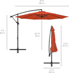 Best Choice Products 10ft Offset Cantilever Hanging Market Patio Umbrella, 8 Sturdy Ribs, Easy Adjustment - Rust - Image 7