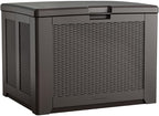 Rubbermaid Medium Resin Outdoor Storage Deck Box (74 Gal) Weather Resistant Brown Deck Organization for Home/Backyard/Pool Chemicals/Toys/Garden Tools/Porch/Patio Cushions by Rubbermaid