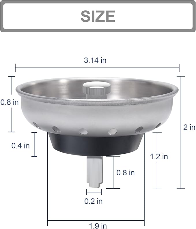 KONE 2PCS Kitchen Sink Basket Strainer Replacement - Image 2