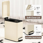 Bathroom Trash can with lid Soft Close, 6 Liter/1.6 Gallon Step Pedal Stainless - Image 4