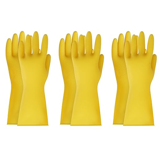 BOOMJOY Rubber Cleaning Gloves, Heavy Duty Dishwashing Gloves, Reusable Medium by BOOMJOY