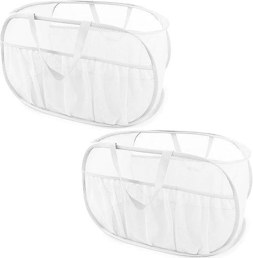 2 Pack Collapsible Laundry Baskets, Upgrade Pop Up Laundry Hamper by BATTOO