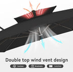 10 X 13 FT Cantilever Outdoor Patio Umbrella with Led Lights Large Heavy Duty 360° Rotation Double Top Offset Rectangular Umbrellas for Backyard Garden Pool Outside Deck, Black - Image 6