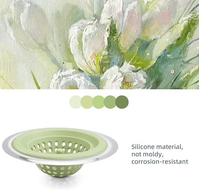 2 PCS Kitchen Stainless Silicone Sink Strainer, 4.5 inch Diameter… - Image 4